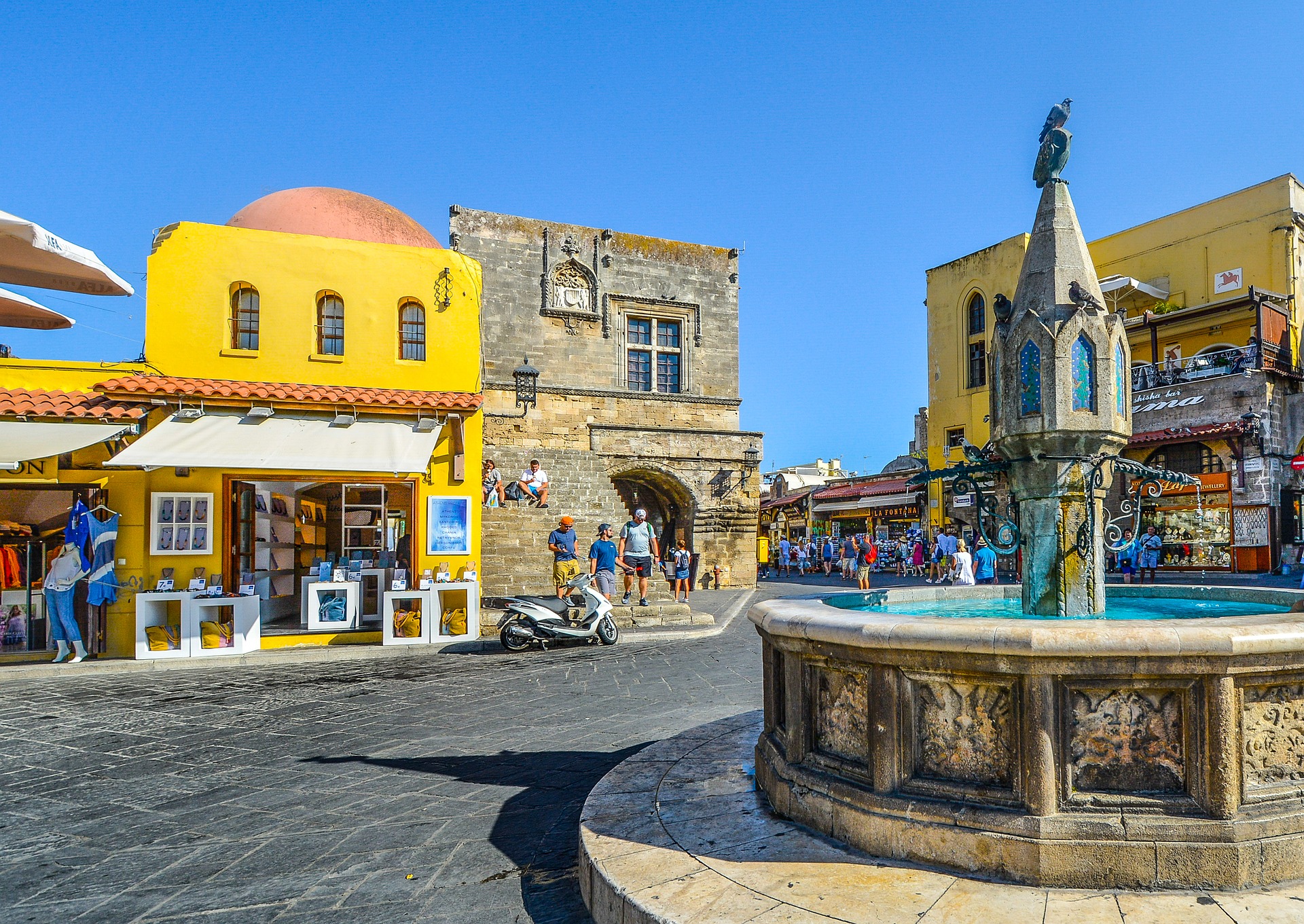 Town Fountain at Rhodes Town on TravelSquire