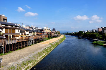 The Kamo-gawa River from the Shijo Bridge