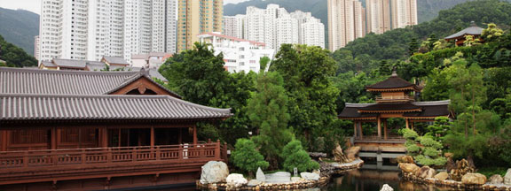 Hong Kong Temple City Background