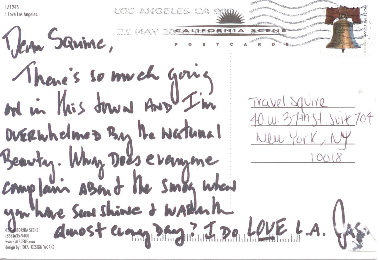 Los Angeles Back Post Card
