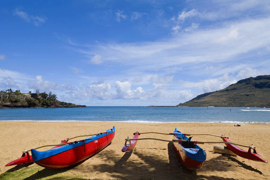 Red Boats Feature Hawaii Beach 