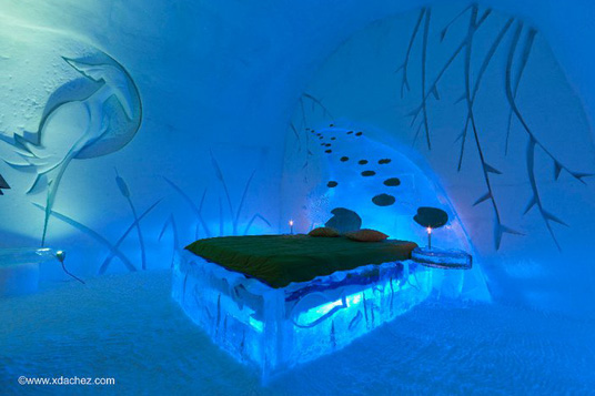 Ice Hotel Bedroom blue