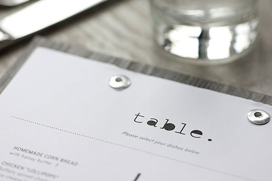 Table Quebec menu