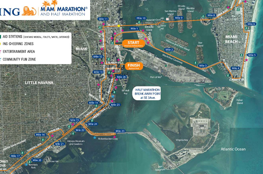 Close up Map marathon 