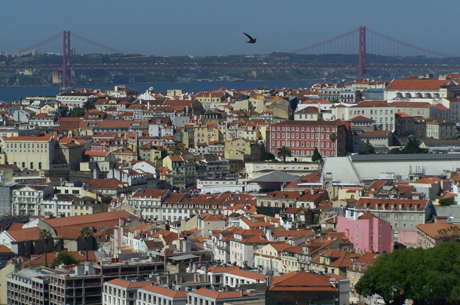 Lisbon day shot Tagus River