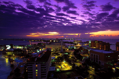 Cancun Mexico at Night