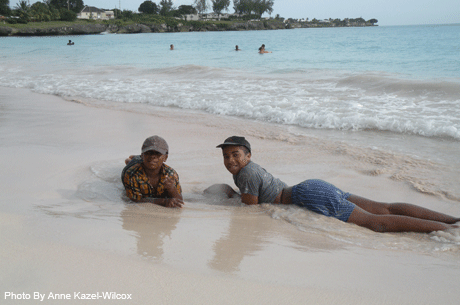 boys at the beach barbados