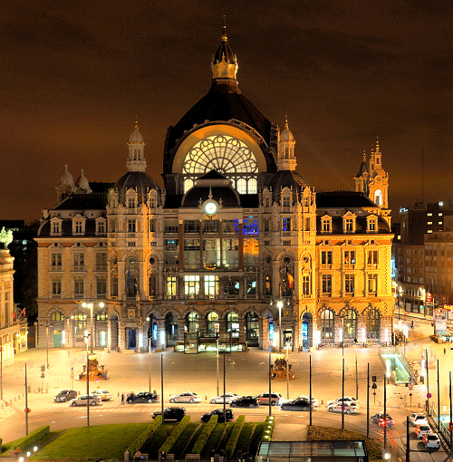 Antwerp Central Station view from Astrid Hotel