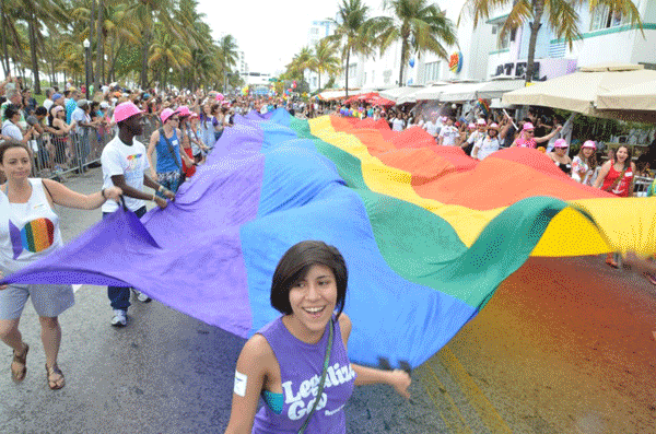 Miami Pride flagbearers