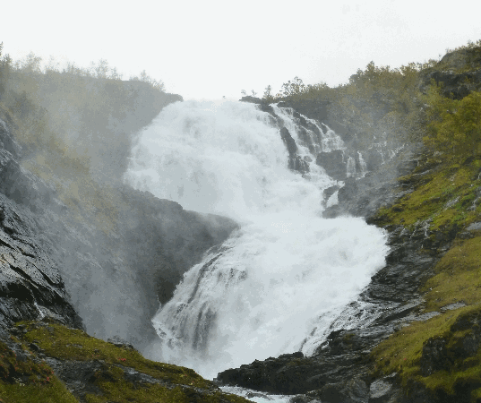 Mighty Kjosfossen Waterfall
