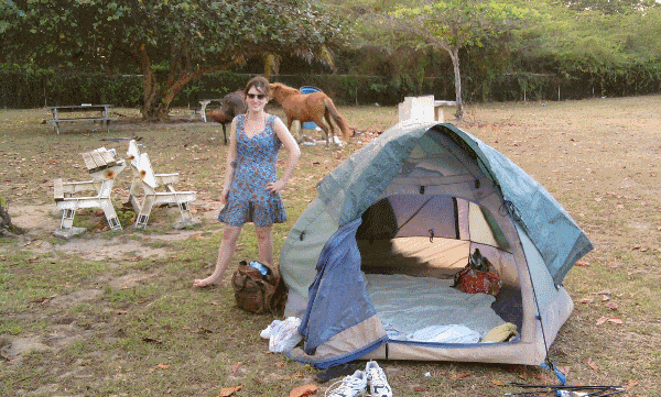 Gillian and the tent 