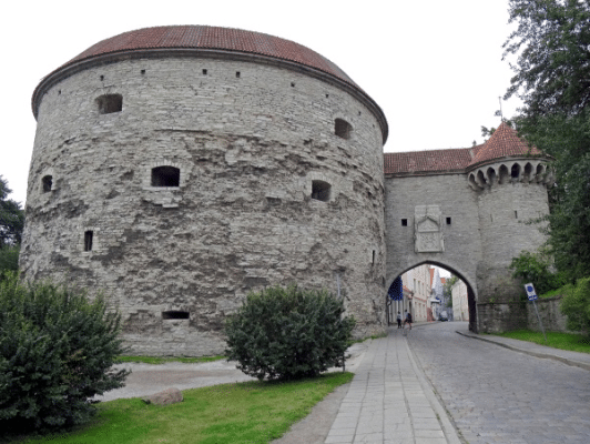 Old Tallinn Old Medieval Town Entrance Fat Margrets Cannon Tower-Tallinn, Estonia