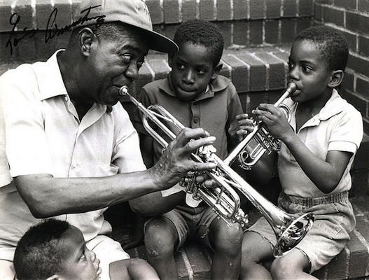 Satchmo Teaching Kids to Play Jazz.