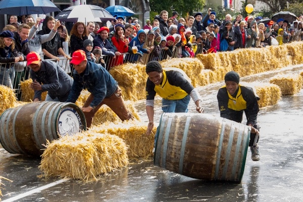 Barrel Rolling Competition in Franschhoek.