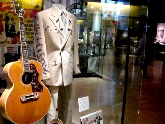 Hank William's Suit and Guitar at the Country Music Hall of Fame.