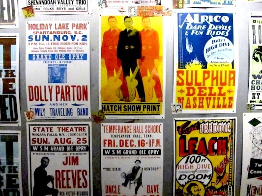 Music Posters in Nashville. Photo: Cynthia Dial.
