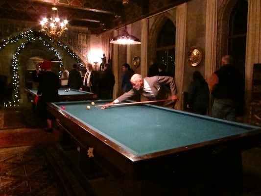 Playing pool in Hearst Castle
