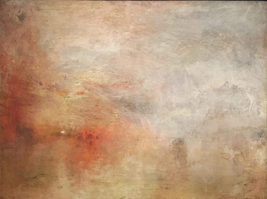 J.M.W.Turner Sun Setting Over a Lake 1840 Probably a depiction of Lake Lucerne in Switzerland, exhibited at the MOMA in 1966 Photo: Jen Fong