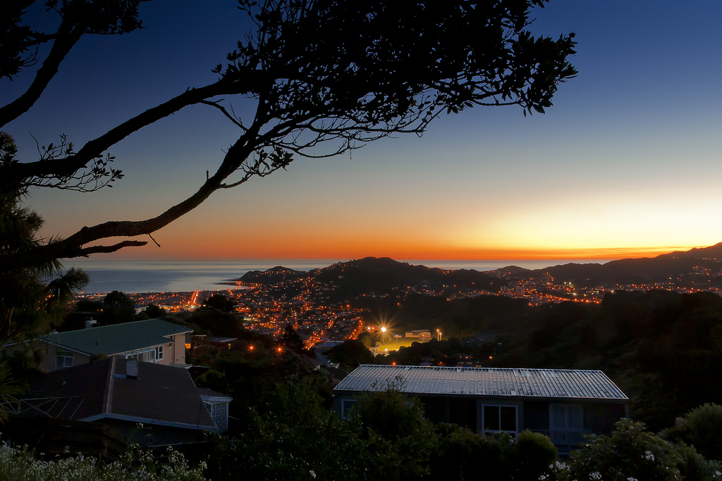 Wellington, New Zealand, Sunset at Mount Victoria