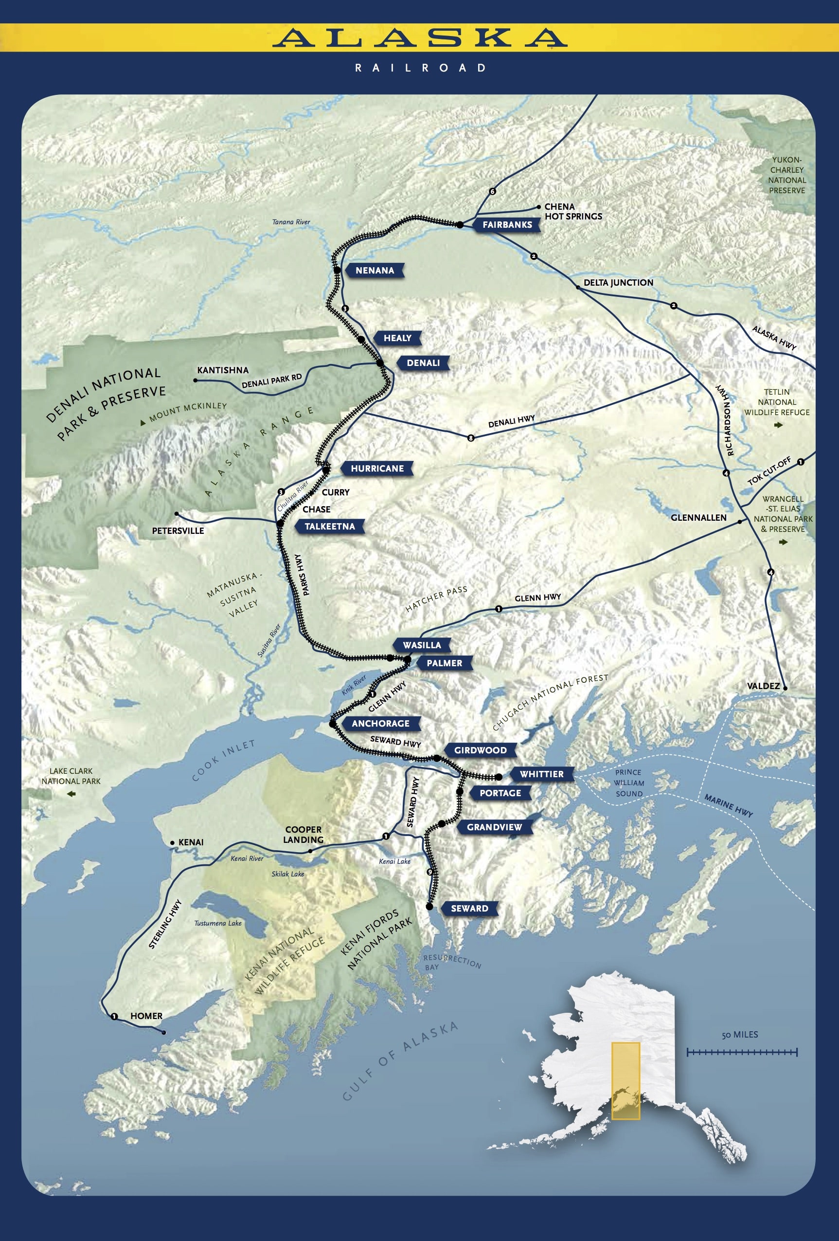 Alaska Railroad Map