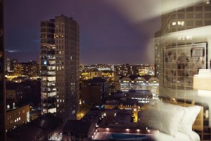 Chicago City view From Thompson Hotel Guestroom