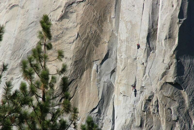 Climbers scaling El Capitan in Yosemite