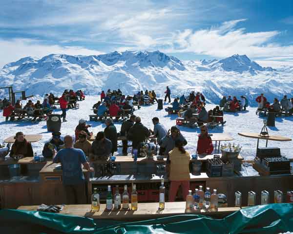 Mountain Vistas during Apres Ski in St. Moritz