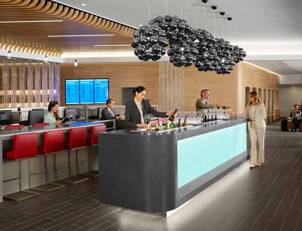 American Airlines Flagship-Lounge Premium Wine Table