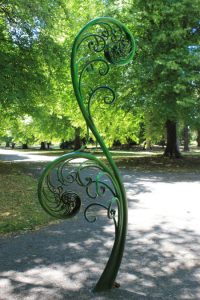 Koru fern Sculpture Botanic Gardens Christchurch New Zealand