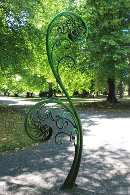 Koru fern Sculpture Botanic Gardens Christchurch New Zealand 