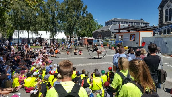 Busker Performance at Arts Centre Christchurch New Zealand 