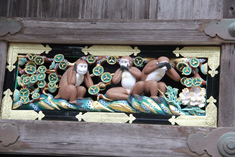 See No Evil, Hear No Evil, Speak No Evil Monkeys at Toshogu Shrine