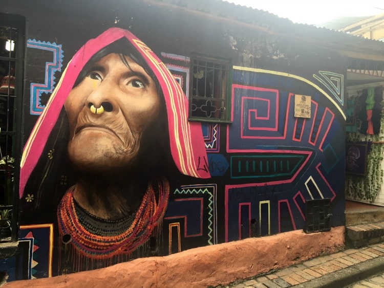 Vibrant street art in Bogota Colombia on TravelSquire