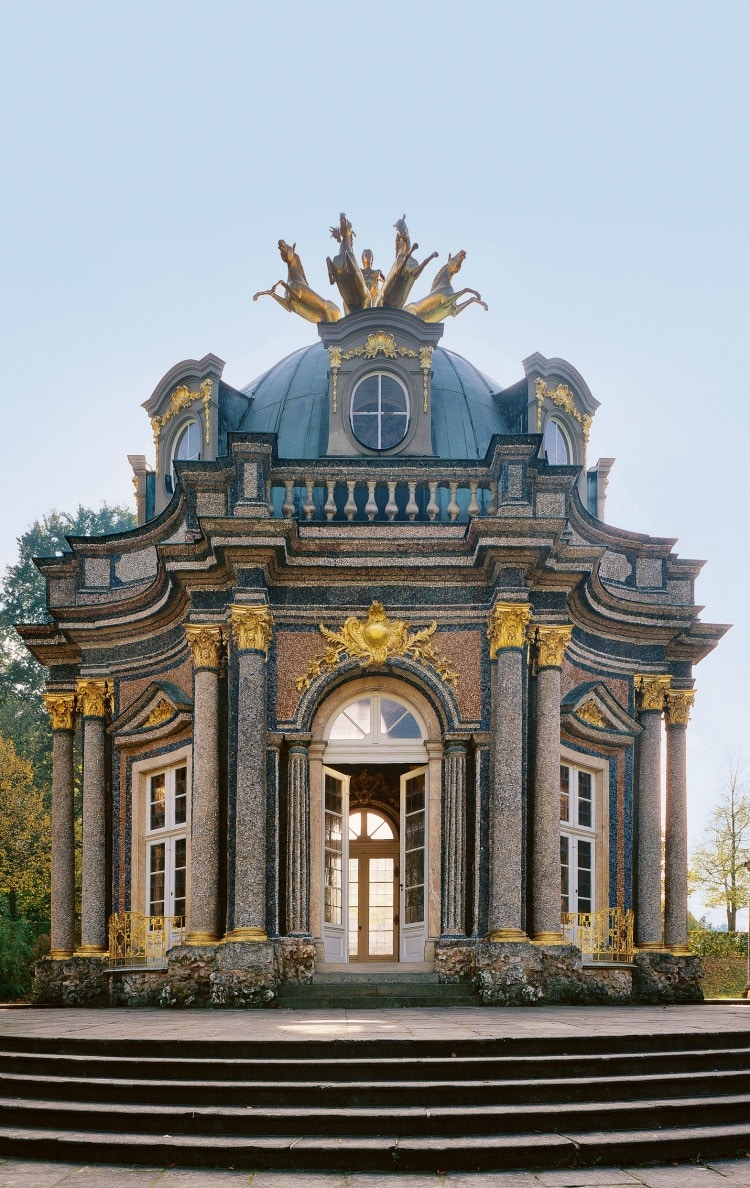 Hermitabe Sun Temple with the Golden Guadriga in Bayreuth on TravelSquire