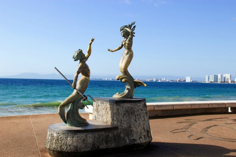 Sculptures on the Puerto Vallarta Malecon on TravelSquire