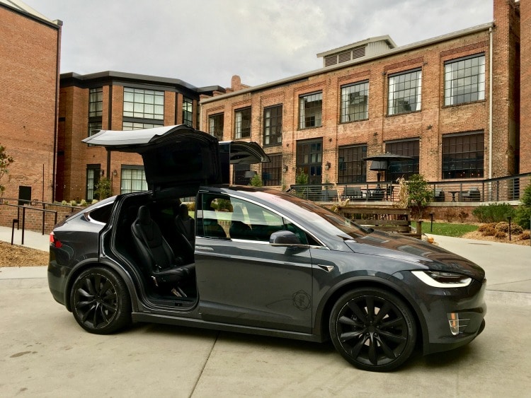 Tesla at the Foundry Hotel in Asheville on TravelSquire