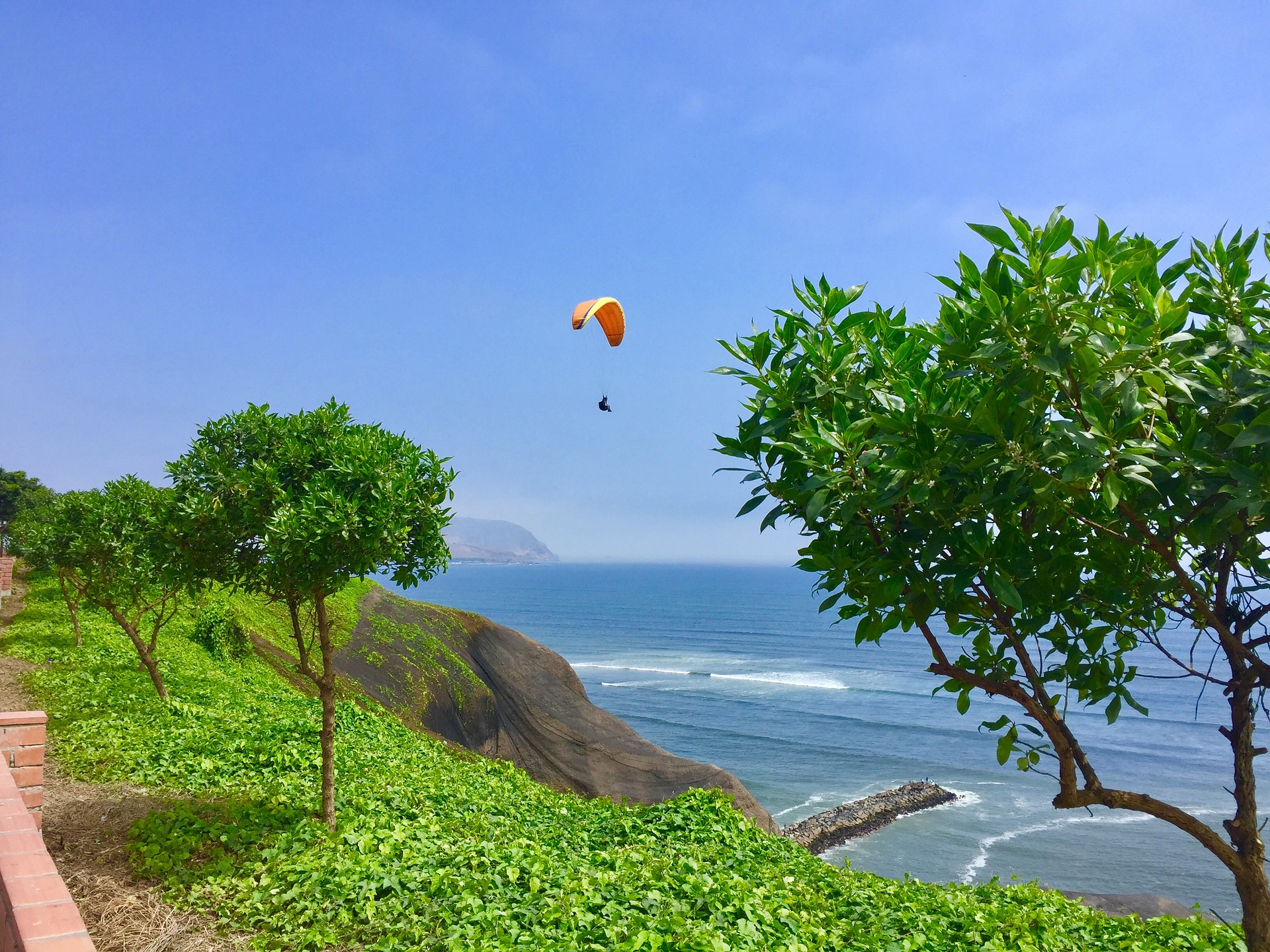 Paraglider off the Cliffs at Miraflores on TravelSquire
