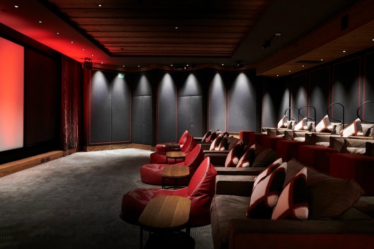Cinema at THe Alpina Gstaad, an alpine luxury hotel on TravelSquire