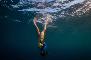 Upside down underwater ballerina at Fairmont Orchid