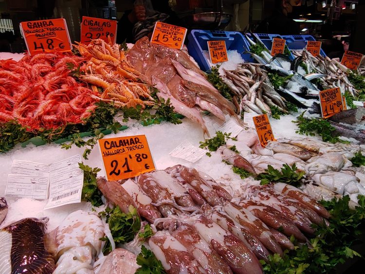 Fresh Fish at Mercado del Olivar in Palma Mallorca