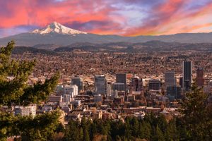 Sunrise over Portland Oregon