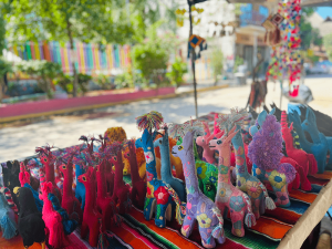 Typical street vendor in San Francisco in Mexico i