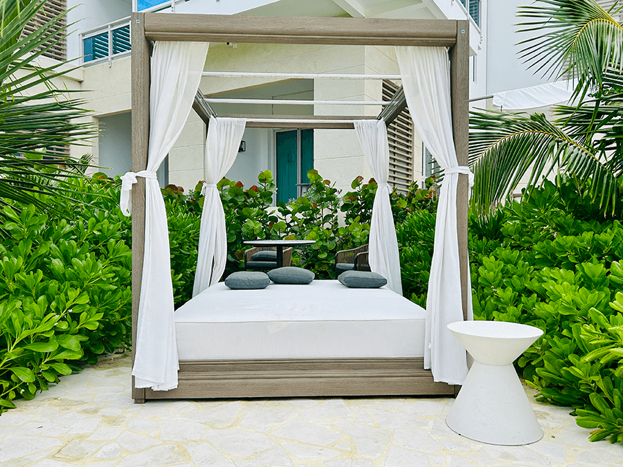 canopy bed at resort hotel