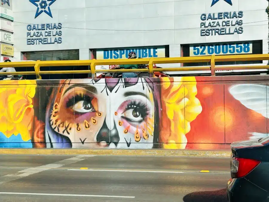 Mexico City Mural on roadway