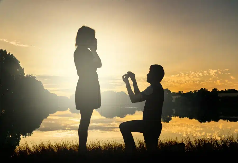 Marriage Proposal silhouette