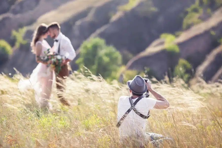 Photographing a romantic couple