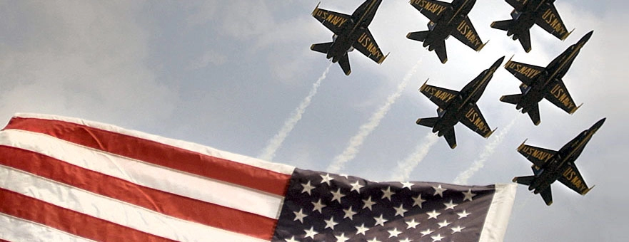 Blue Angels and U.S. flag