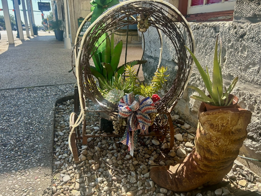 Cowboy-inspired arrangement along Main Street
