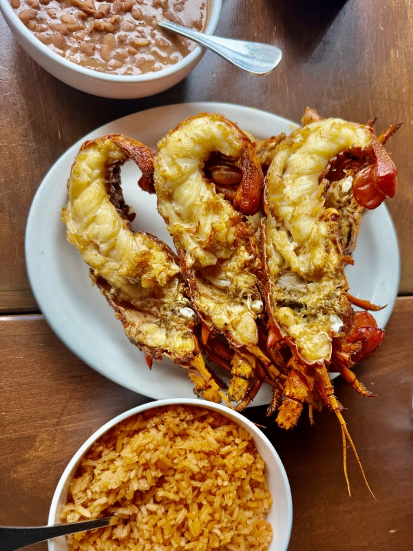 Lobster meal in Puerto Nuevo